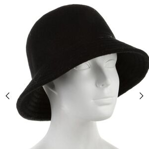 Eric Javits Black Wool Bucket Hat